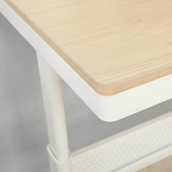 (Maple Tabletop) 48 x 24 InchesStanding Desk with Metal Drawer Adjustable Height Stand up Desk Sit Stand Home Office Desk Ergonomic Workstation