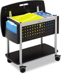 Safco Scoot Mobile File Cart with Work Surface Fits Letter and Legal-Size Hanging Folders Includes a Locking Lid &amp Key