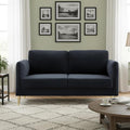 60 Black Modern Corduroy Loveseat Couch Plush Cloud Upholstered Cushions Mini Sofa 2-Seater Love Seat for Compact Small Space Living Room and Apartment Office Furniture Couche (60 Black)