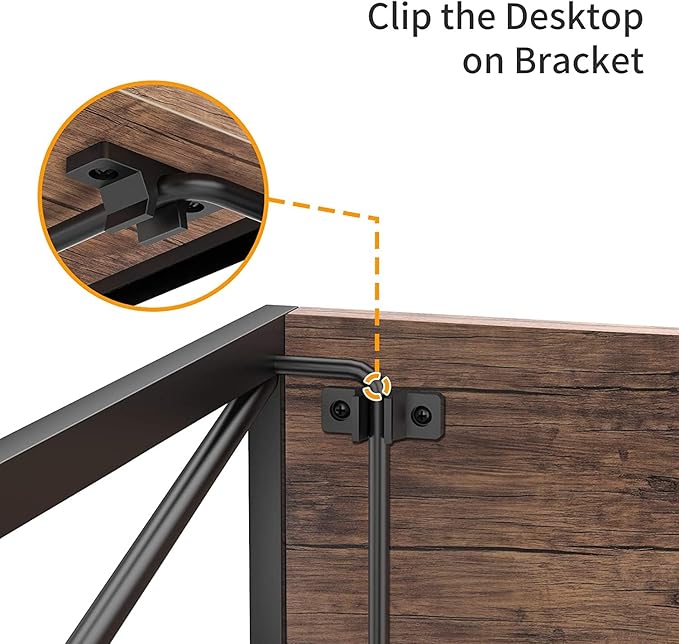 NOBLEWELL HOME NWCD3D Folding Computer Desk Rustic Brown
