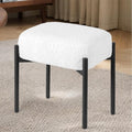 Vanity Stool Chair Faux Fur 16.3 L x 12.8 W x 17.3 H Soft Ottoman Makeup Chair Bench Furry Padded Seat with 4 Metal Legs Footstool Multifunctional Chairs for Bedroom Living Room