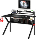 Anwick Ergonomic Computer Desk 47 inch Super Large Computer Writing Desk Gaming Sturdy Home Office Desk PVC Coated Ergonomic Metal Frame Gaming Desk with K Shape Legs Black