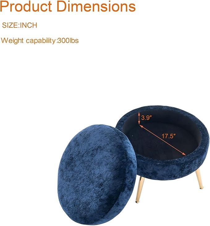 Modern Curved Chaise Lounge Chair Indoor 58 Chenille Lounge Sofa with Left Armrest &amp Lumbar PillowsUpholstered Leisure Recliner Chair with Removable Storage Footstool for Living Room (Blue)