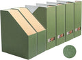 Magazine Holder - File Holder and Desk Organizer Cardboard Book Organizer and Storage Box for Documents Magazine Holder Rack for Office Home and Classroom (Leaf Green 6-Pack)
