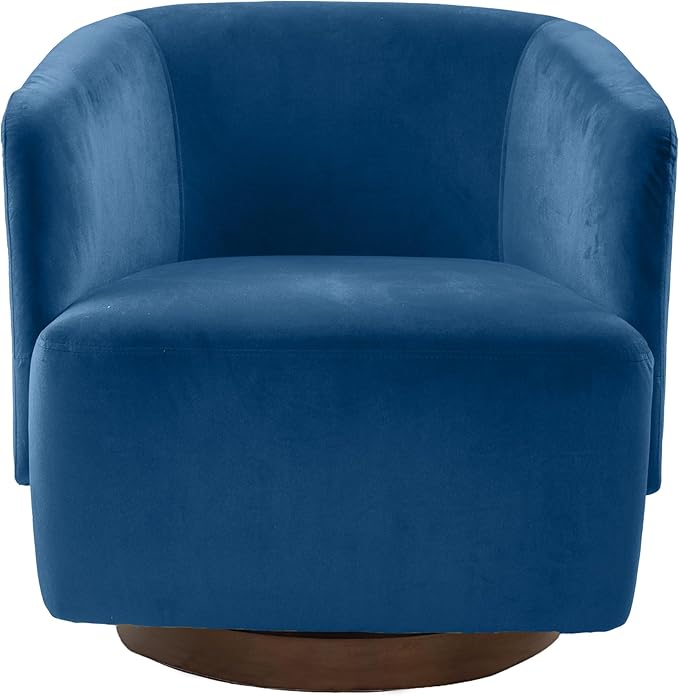 MINCETA Accent ChairModern Accent Chairs Swivel Chairs for Living Room Reading and Bedroom with Wood BaseVelvet Fabric in Navy