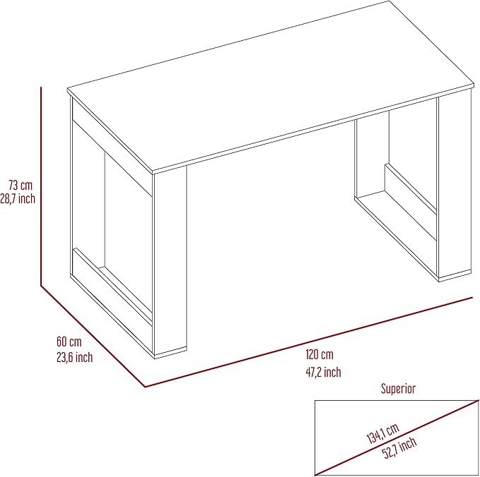Writing Desk - 47.2 Inch Gaming Desk Computer Desk Home Office Desk Space-Saving Workstation Table Modern Simple Wooden Desk Laptop Notebook PC Table Light Oak