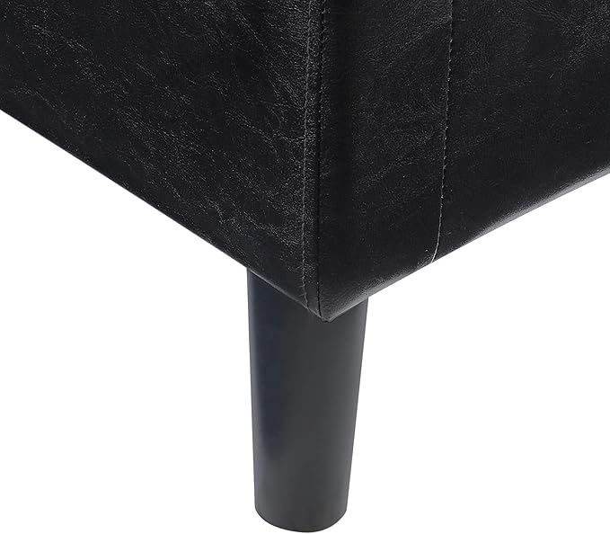 Convenience Concepts Take a Seat Churchill Accent Chair with Ottoman Black Faux Leather