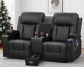 YONISEE Large Loveseat Recliner Loveseat Recliner Sofa with Storage Console Recliner Chair with USB Ports 2 Cell Phone Holders Cup Holder Loveseat Couch for Living Room