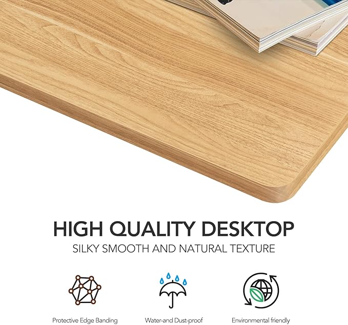 Whole-Piece Particle Board Table Top for Standing Desk and Home Office Desk DIY 55x28x1 Inch Maple Desk Top