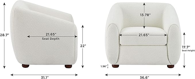 VANOMi Accent Chairs for Living Room Modern Living Room Chairs with Cushion Sherpa Reading Chairs for Adults Bedroom Apartment Curry