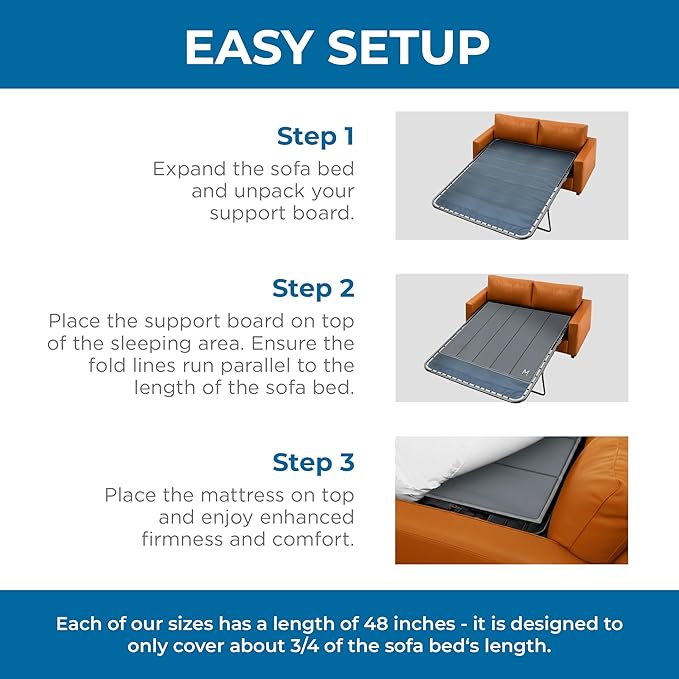 Meliusly Heavy Duty Sleeper Sofa Support Board (36x48 - Twin Size) Reinforced Wood Sofa Bed Support Pull Out Couch Mattress Board Sleeper Bar Shield SleeperSaver