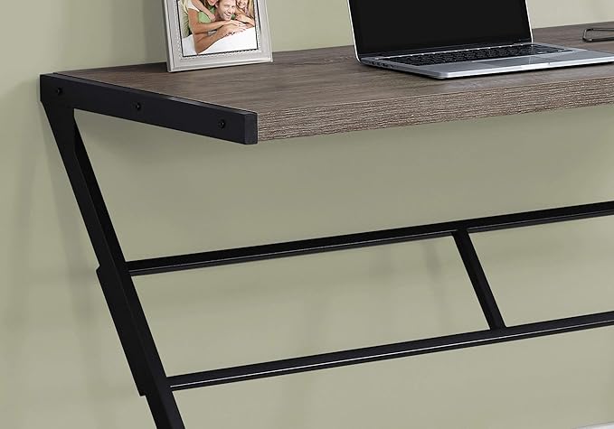 Penau Computer Desk for Home Office Chic Modern Design with Z-Shaped Black Metal Base 48in Surface Space Compact Size