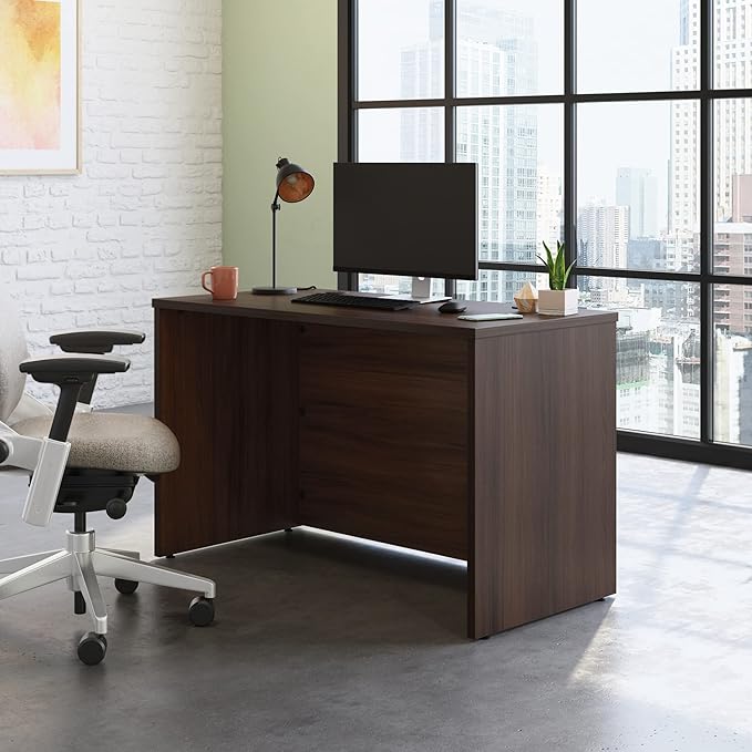 Sauder OfficeWorks Affirm 48x24 Desk Shell/cred/Return Noble Elm Finish