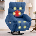 BOSMILLER Electric Power Lift Recliner Chair Sofa with Massage and Heat for ElderlyLift Chair with Side Pockets for Living Room