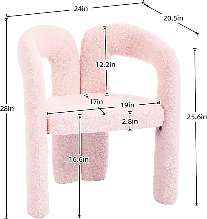 Set of 2 ChairsContemporary Designed Velvet Fabric Upholstered Accent Barrel Side Chair with Plywood Frame and Metal Base for Living Room (Pink Teddy)