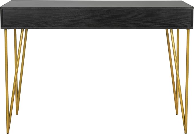Safavieh Home Office Pine Modern Black and Gold 2-drawer Desk