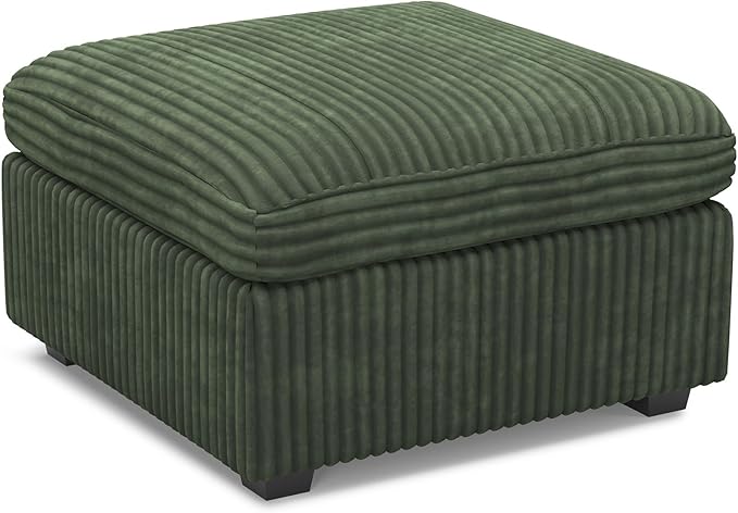 Belffin Ottoman Seat with Storage for Modular Sectional Sofa Storage Ottoman Bench Footrest for Living Room Corduroy Sectional Couch Green