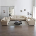 mikibama Luxury Oversized 3 Piece Sofa Set 2 Pieces of 2 Seater and 1 Piece of 3 Seater Sofa Modern Chenille Comfy Cloud Couches Set with 13 Pillow for Living Room Office Light Coffee