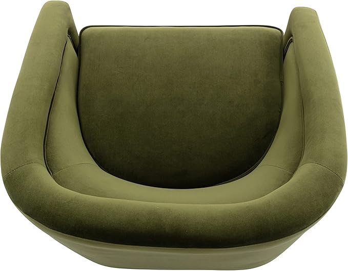 Wovenbyrd 360° Swivel Accent Chair Mid-Century Modern Velvet Upholstered Barrel Chair with Metal Base Comfy Living Room Chair Fully Assembled Sage Green