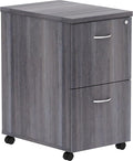 Lorell Weathered Charcoal Laminate Desking Pedestal - 2-Drawer