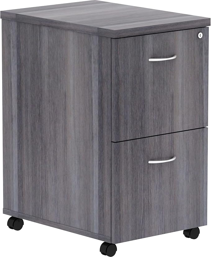 Lorell Weathered Charcoal Laminate Desking Pedestal - 2-Drawer