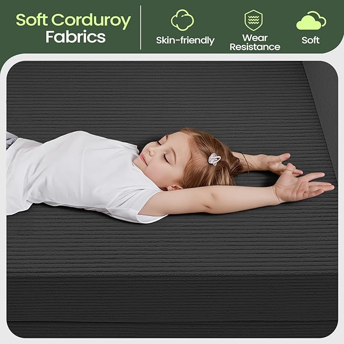 Multi-functionalcorduroy Sofa Bed Crafted from Corduroy Fabric is Ideal for Apartments and Living Rooms. Sleeper Sofa Couch Folding futon or Foldable Floor Convertible Floor Studio | Multi-functiona