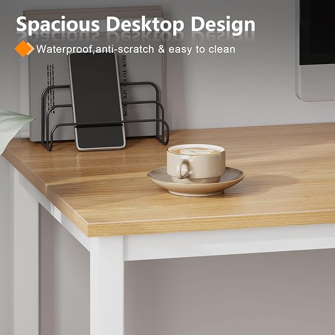 sogesfurniture Computer Office Desk Computer Table with BIFMA Certification Sturdy Office Desk Writing DeskTeak&ampBlackBHUS-AC3BW-8040