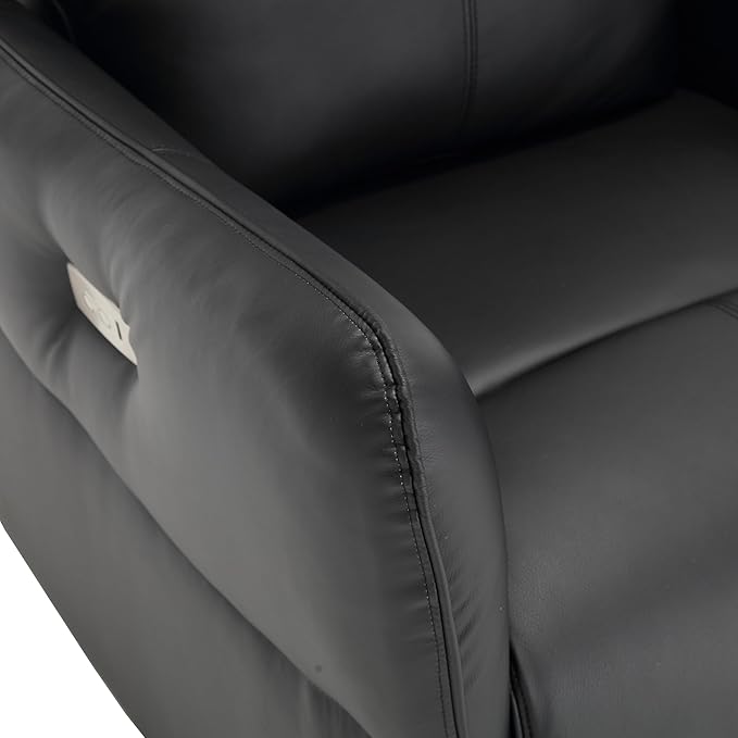 MINCETA Power Recliner ChairsModern Upholstered 270 Swivel Nursery Rocker Glider Recliner for Living RoomPU Leather in Black