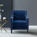 Accent Armchair Living Room Chair with Nailheads and Solid Wood Legs