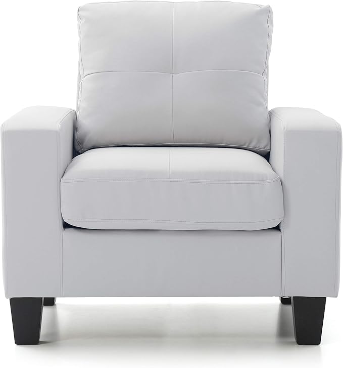Stylish White PU Club Chair for Living Rooms &amp Bedrooms