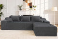 HABUTWAY 101'' Modular Sectional Sofa Cloud Couch with Deep Seat Modern L-Shaped Convertible Couches Upholstered Couch with Chaise for Living Room Bedroom (Grey Right-Facing Chaise)