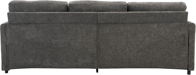 89 Oversized Cozy Upholstered 3-Seater Sofa Comfy Cloud Sofa with Detachable Lumbar Pillow Chenille Fabric Cloud Sofa Double Cushion Couch for Living Room (Grey-3c)