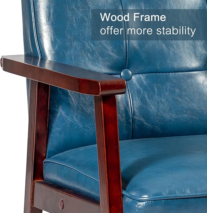 Okeysen Accent Chairs Set of 2 with Side Table Mid Century Modern Accent Chair Retro Wood and Fabric Armchairs Side Lounge Reading Comfy Arm Chair for Living Room Bedroom Office