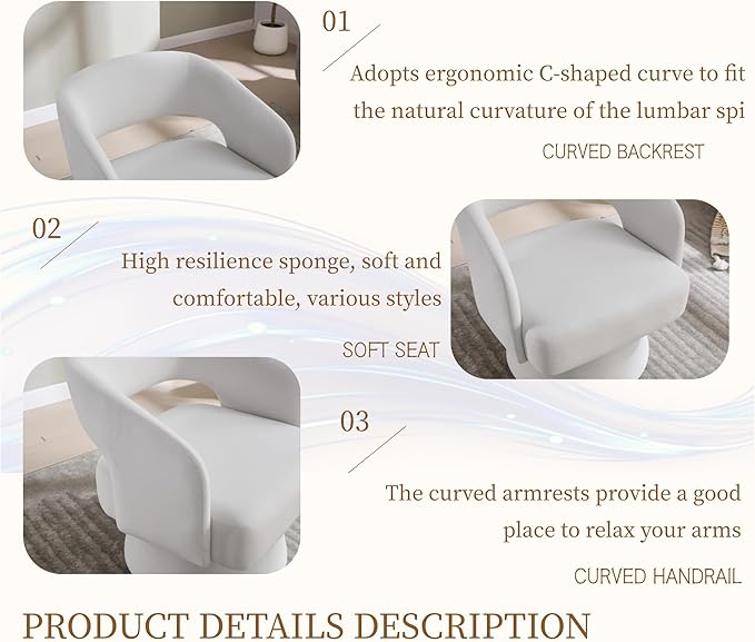 360 Degree Swivel Barrel Chair for Living Room Beige Velvet Accent Armchair with Open Back Modern Comfy Reading Chair for Bedroom Cloud Boho Chairs for Office Club Lobby (Beige)