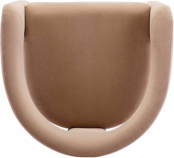 Wahson Modern Dining Chair Set of 2 Velvet Upholstered Barrel Kitchen Chair Round Dining Chairs with Wooden Legs Assembled Accent Armchairs for Dining Room/Living Room/Bedroom/Side Khaki