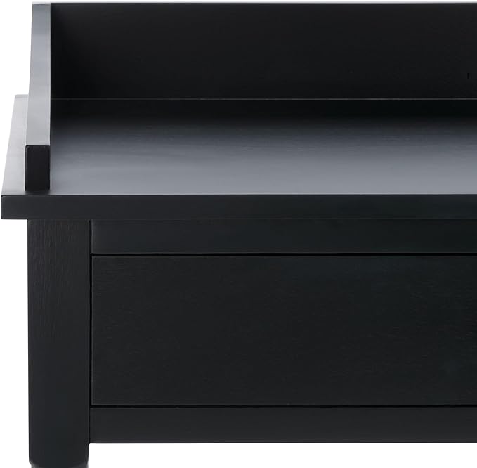 SAFAVIEH Home Collection Astaroth Matte Black 2-Drawer Computer Table Office Writing Desk
