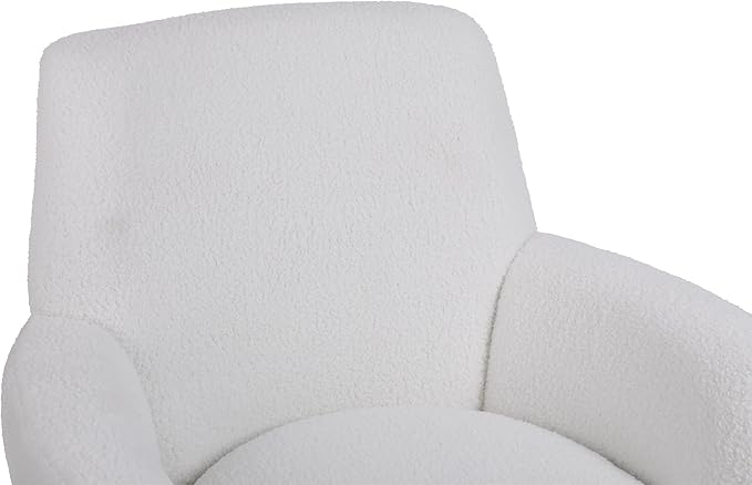 Swivel Accent Chair Modern Teddy American Design Swivel Round Barrel Chairs Upholstered Cozy Style for Living Room Bedroom Home Office (Teddy Ivory 1 Pack)