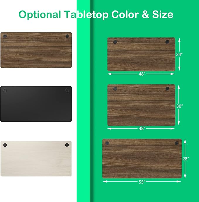 COSTWAY 48 x 30 Universal Table Top Solid One-Piece Wood Desktop for Standard &amp Height Adjustable Desk Frame Rectangular DIY Home Office Countertop(Table Top only) (Walnut 48 x 30)