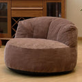 N&ampV Large Crescent Bean Bag Chair Adult Size Bean Bag Sack Foam Filling Soft Premium Corduroy Bean Bag for Living Room Bedroom Dorm and Office (Brown Sugar)