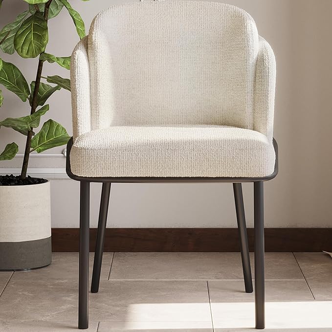 Upholstered Dining Chairs Set of 2 Modern Kitchen Chairs with Velvet Back Fabric Side Chair with Metal Legs for Kitchen Restaurant