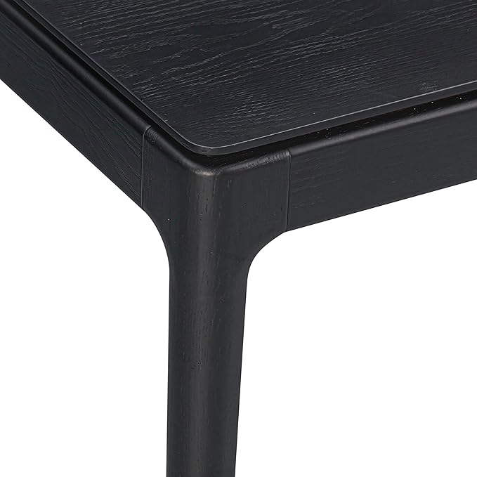 NTC Mingle 55 Inch Modern Design Rectangular Dinner Table for Dining Room Living Room Furniture Effortless Assembly Burnt Black