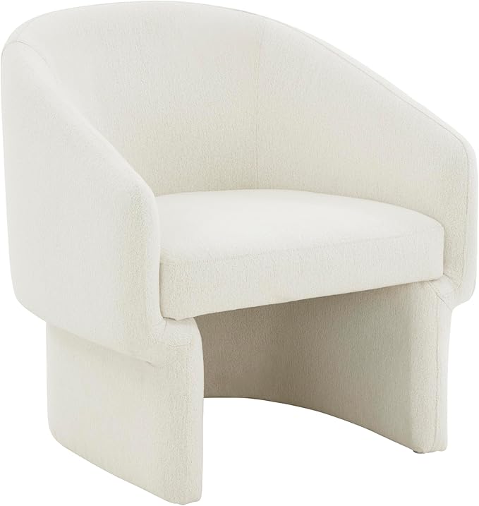 SAFAVIEH Couture Collection Susie Ivory Boucle Barrel Back Accent Chair (Fully Assembled)