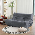 N&ampV Fireside Loveseat Mid Century Armless Twin Size Floor Sofa Soft Premium Corduroy Floor Lounge Chair Foam Sofa Accent Chair for Living Room Bedroom and Office Frost Grey