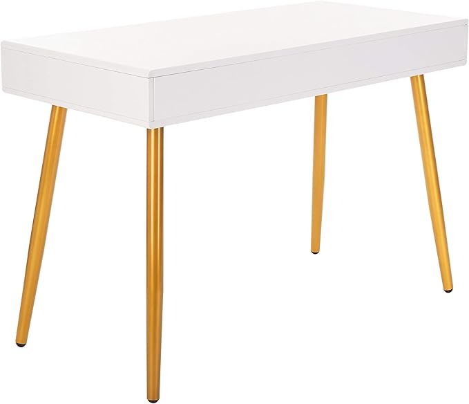 Safavieh Home Office Jorja Modern White and Gold 1-drawer Desk