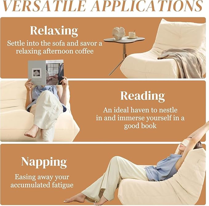 Luxury Accent Chair Microfiber Comfy Chair with Button-Tufted Details Armless Lounge Chair Modern Living Room Furniture for Bedroom Apartment &amp Gaming Room (Beige)