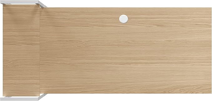 Ames 55 Reversible Gaming Computer Desk with Adjustable Shelves Home Office Desk Grommet Cable-Management Leveler Feet Easy Assembly White/White Oak