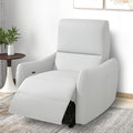 Wall Hugger Recliners for Small Spaces Zero Wall Power Recliner on ClearanceFaux Leather RV Recliner Leather Single SofaHome Theater Seating for Living Room w/USB Ports (Light-Gray)
