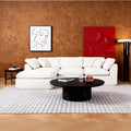 Cloud Modular Sectional Sofa Couch110” L Sofa with Wide Armrest Modern High-Density Sponge Compressed Sofa Couch for Living Room BedroomNo Assembly Needed (White 3 Seats+1 Ottoman)