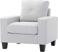 Stylish White PU Club Chair for Living Rooms &amp Bedrooms