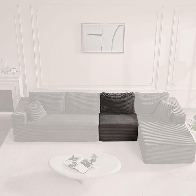 Cozy Single Seat Set of Comfortable Seating No Assembly Required Grey